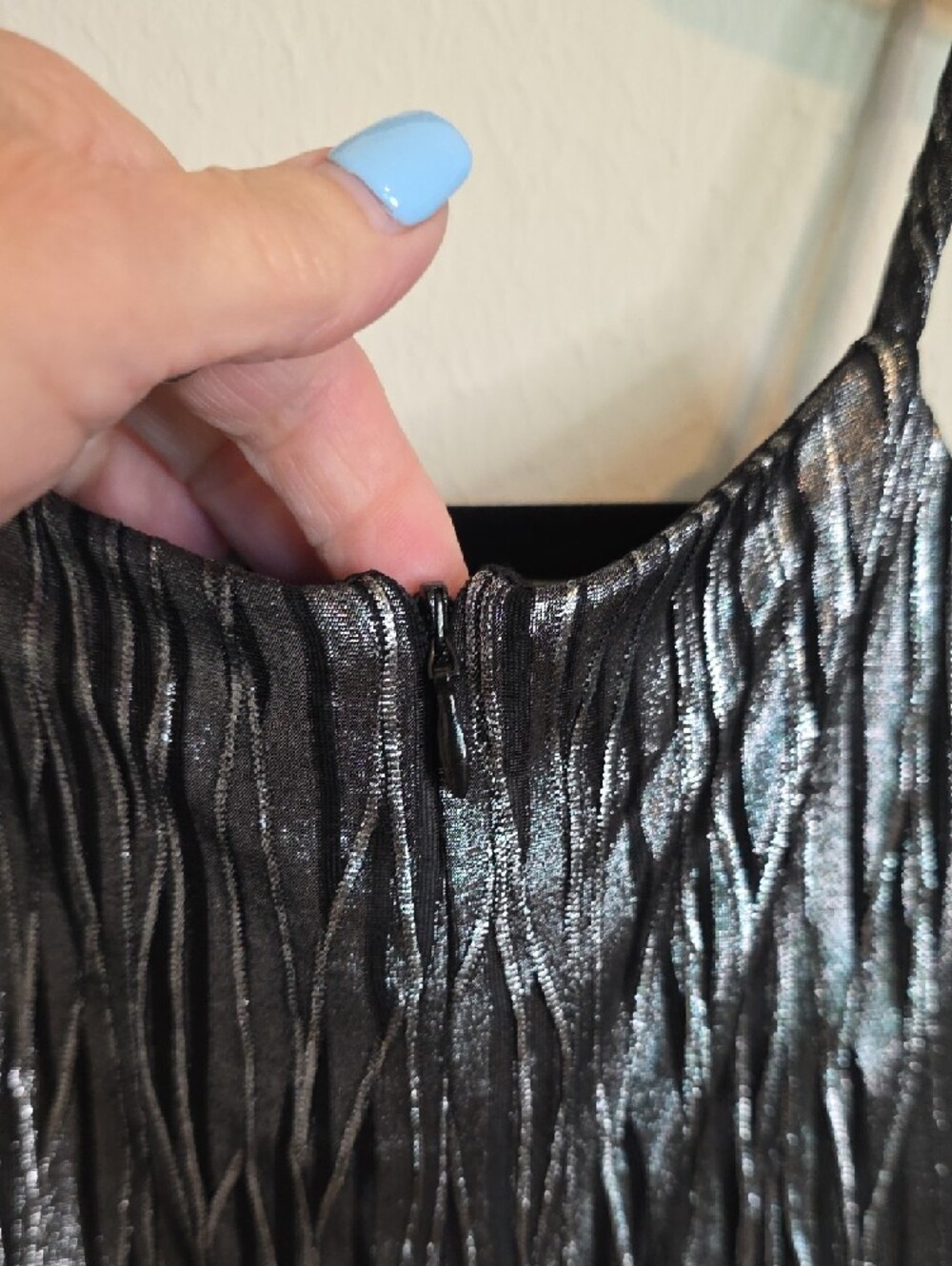 R&M Richards Black Silver Metallic Midi Dress - Picture 5 of 7